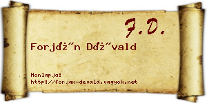Forján Dévald névjegykártya